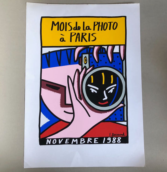 François Boisrond — Mois de la photo Paris — affiche sérigraphique 70x50 — 1988