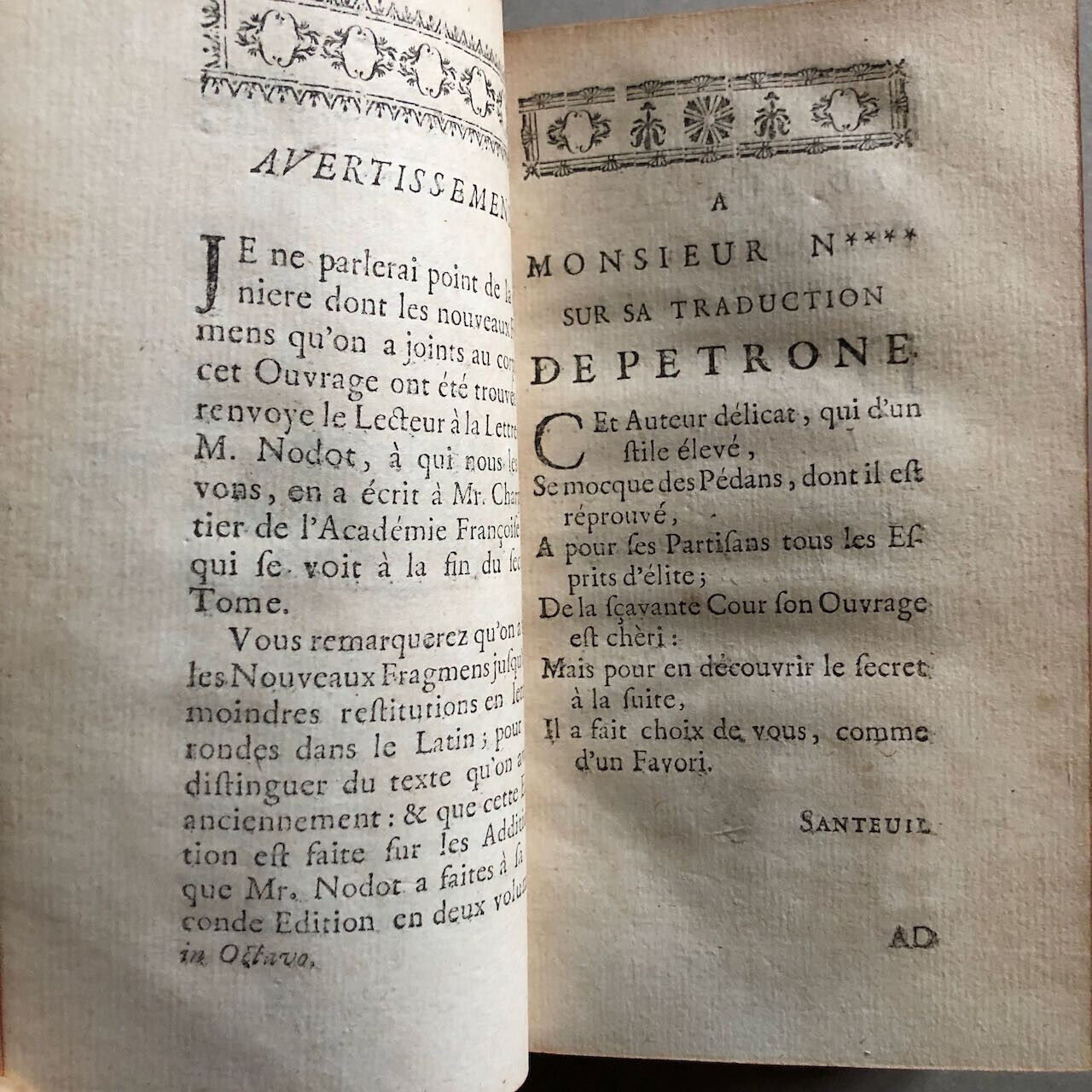 Pétrone & François Nodot — Petrone latin et françois. Traduction entière — 1756.