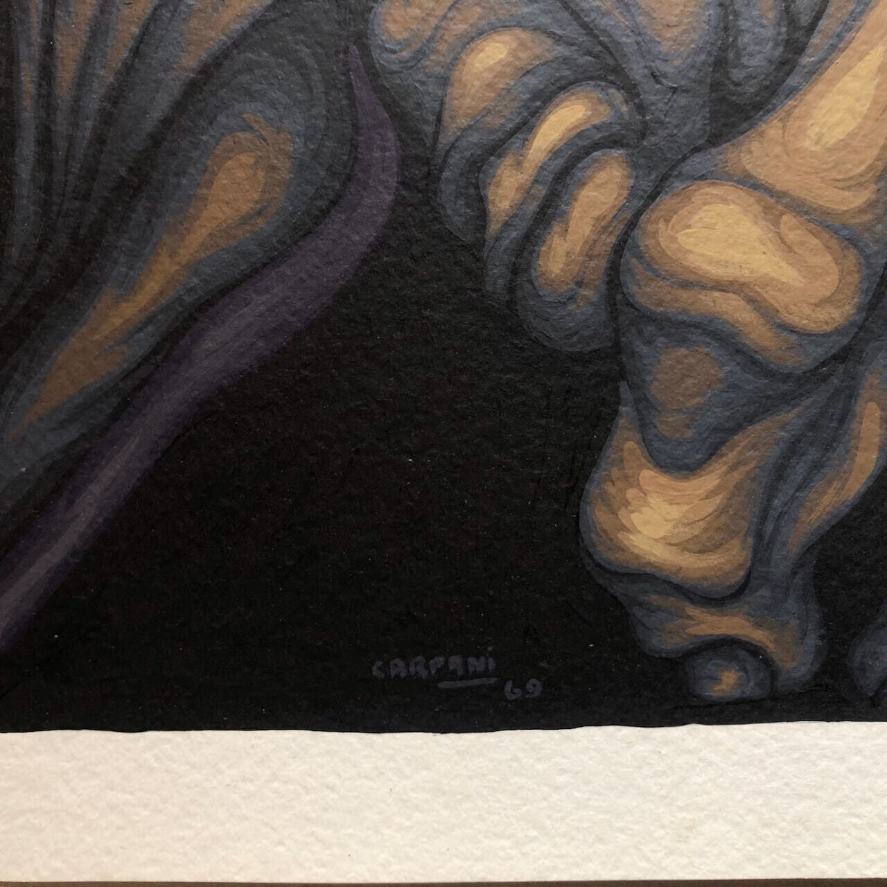 Ricardo Carpani — acrylique sur papier signée en bas à droite (43 x 65 cm.) 1969