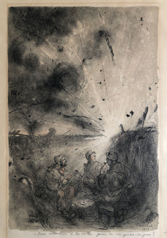 Poulbot — 1ère guerre 14-18 WW1 — lithographie signée et datée 1915 — 53 x 36 cm