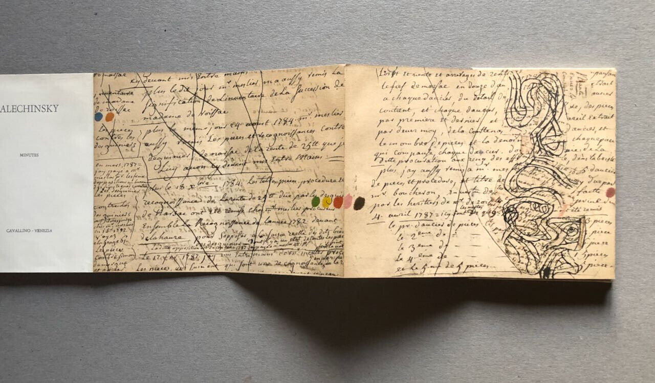 Pierre Alechinsky — Minutes — Leporello 1,80 m. — Edizioni del Cavallino — 1967.