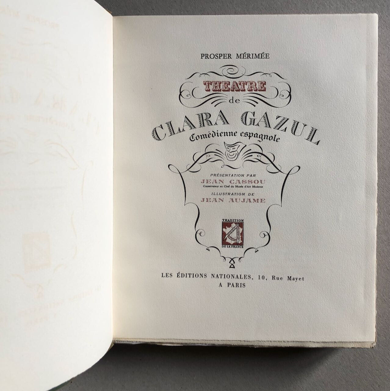 Mérimée — Théâtre de Clara Gazul — ill. Jean Aujame — Éditions Nationales — 1946