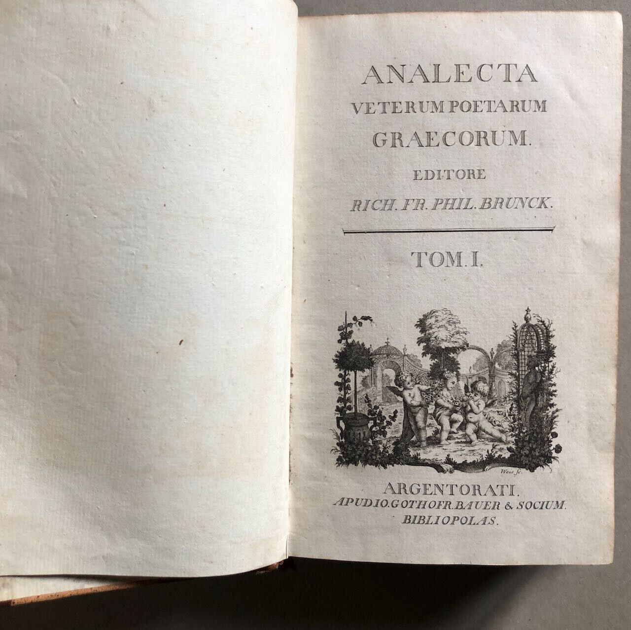 R. Brunck — Analecta veterum poetarum graecorum — 3 vol. — Heitz & Bauer — 1772