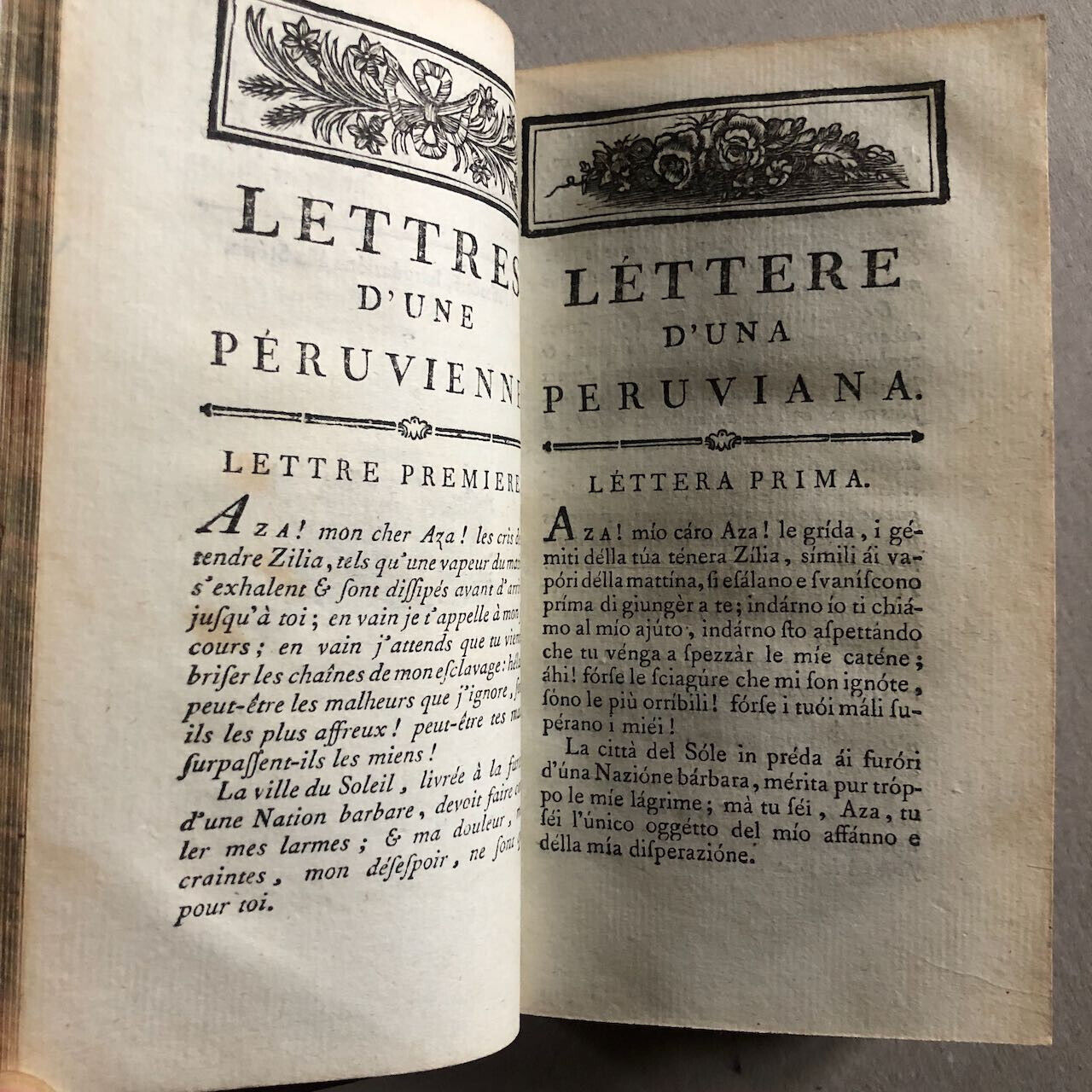 Graffigny — Lettres d'une péruvienne — bilingue italien trad. Deodati — Duchesne