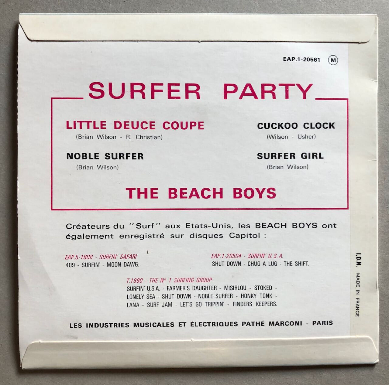 The Beach Boys — Surfer Party — pressage original français — Capitol 1-20561