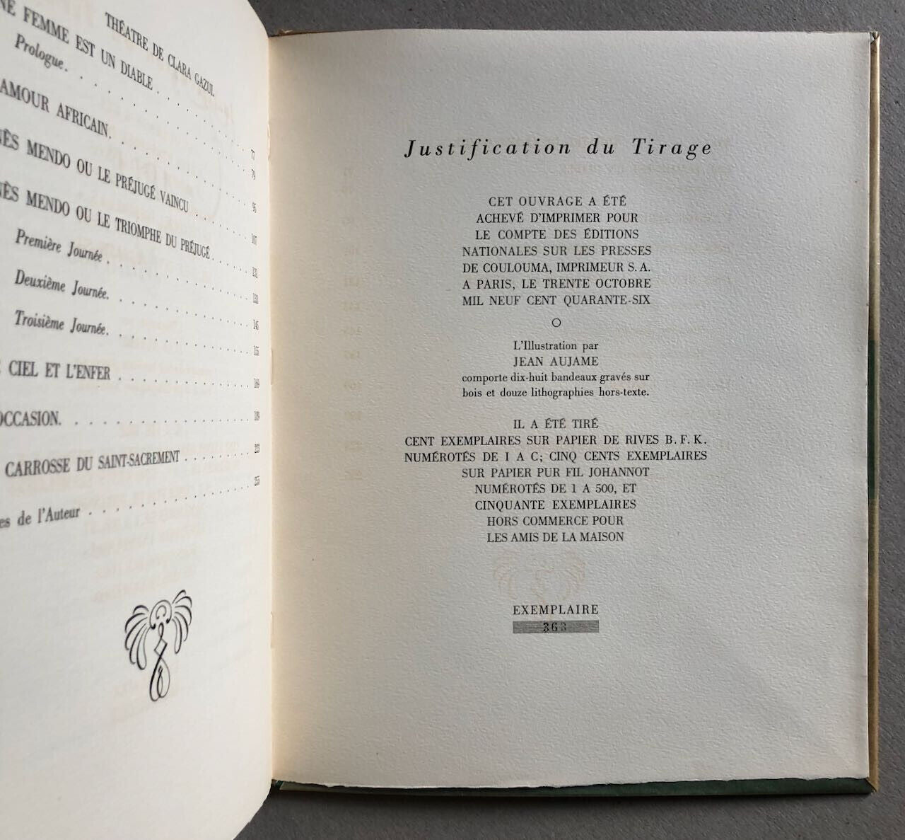 Mérimée — Théâtre de Clara Gazul — ill. Jean Aujame — Éditions Nationales — 1946