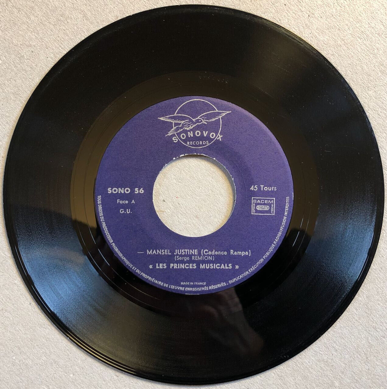 Les Princes musicals — Mansel Justine/Mon ange gardien — Sonovox sono 56 — 60's