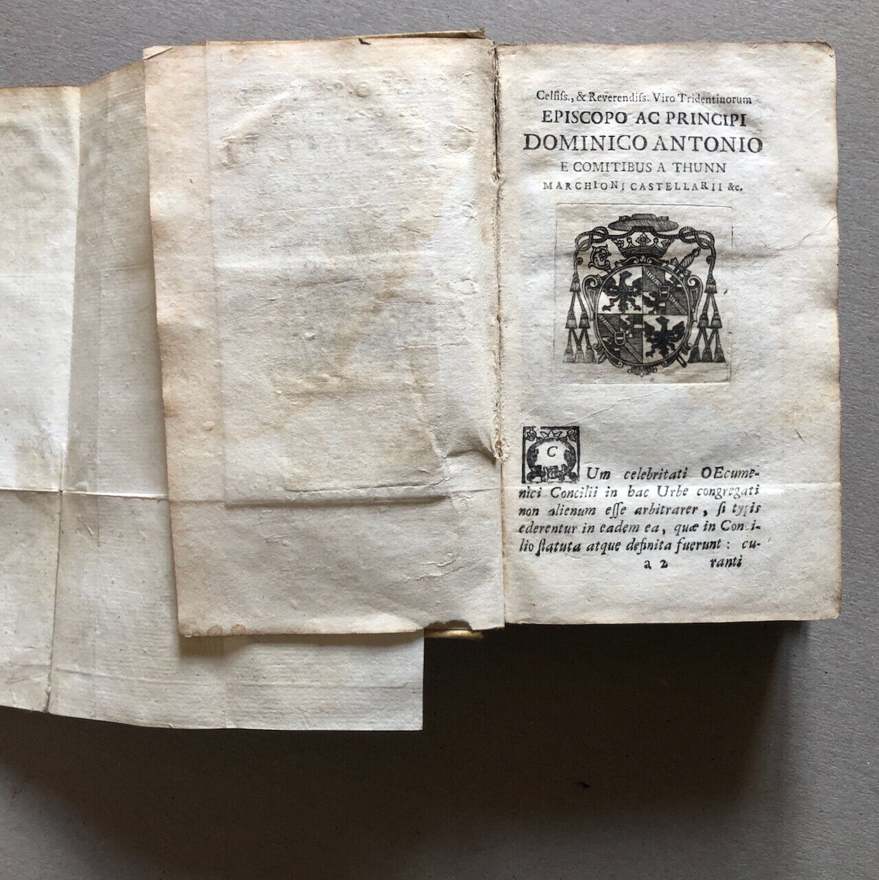 Concile de Trente — Gravure frontispice — Paronium — 1744.