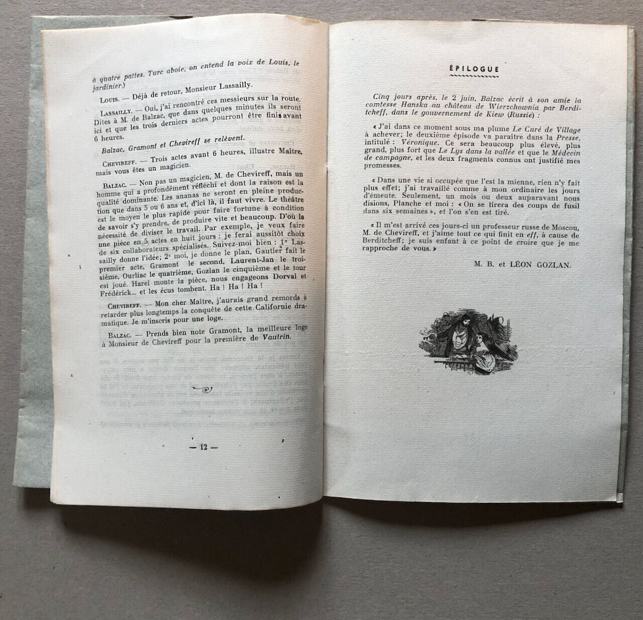 Léon Gozlan/ Marcel Bouteron — Une Visite aux Jardies — envoi autographe + carte