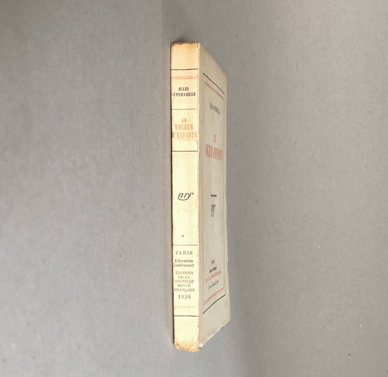 Jules Supervielle — Le Voleur d'enfants — É. O. numérotée / pur fil — NRF — 1926