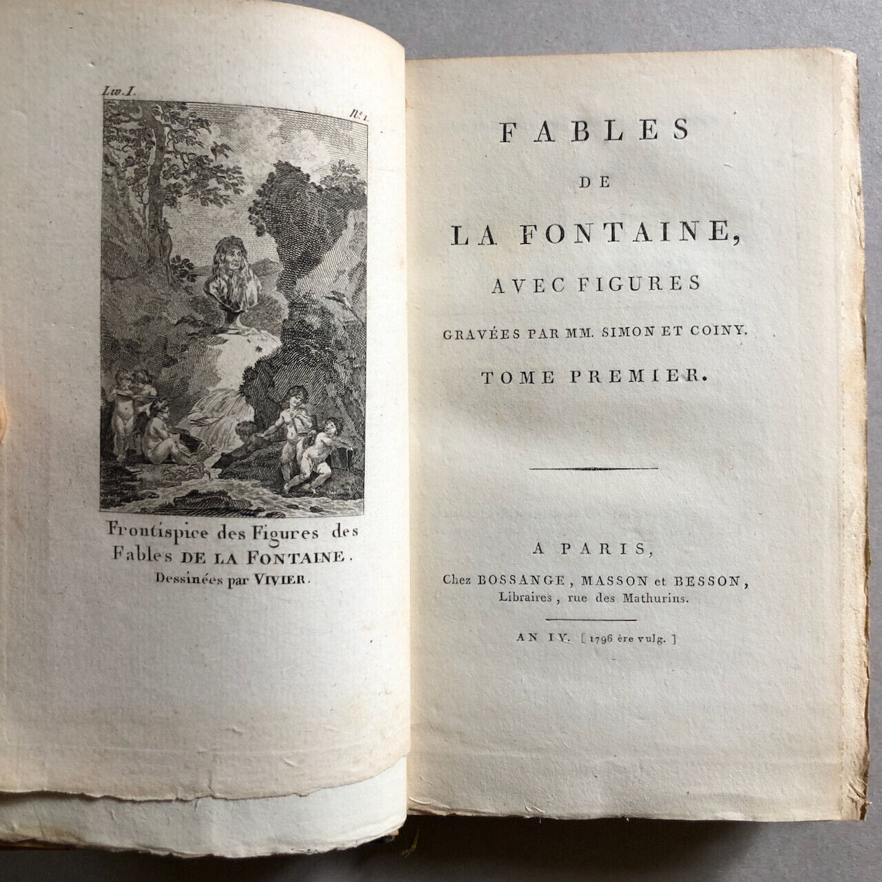 Jean de La Fontaine — Fables — 6 vol. - 275 pl. grav. — Bossange — an IV (1796).