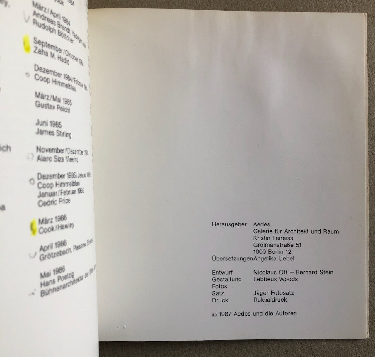 Lebbeus Woods — Centricity — catalogue de l'exposition à la galerie Aedes — 1987