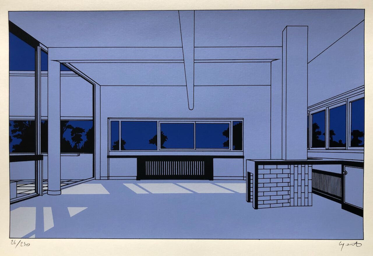 Jean-Pierre Lyonnet — La Villa Savoye — Le Corbusier — sérigraphie n°/250 signée