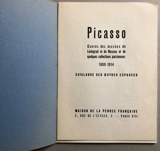 Picasso — catalogue de l'exposition au musée de la pensée française — 1954.