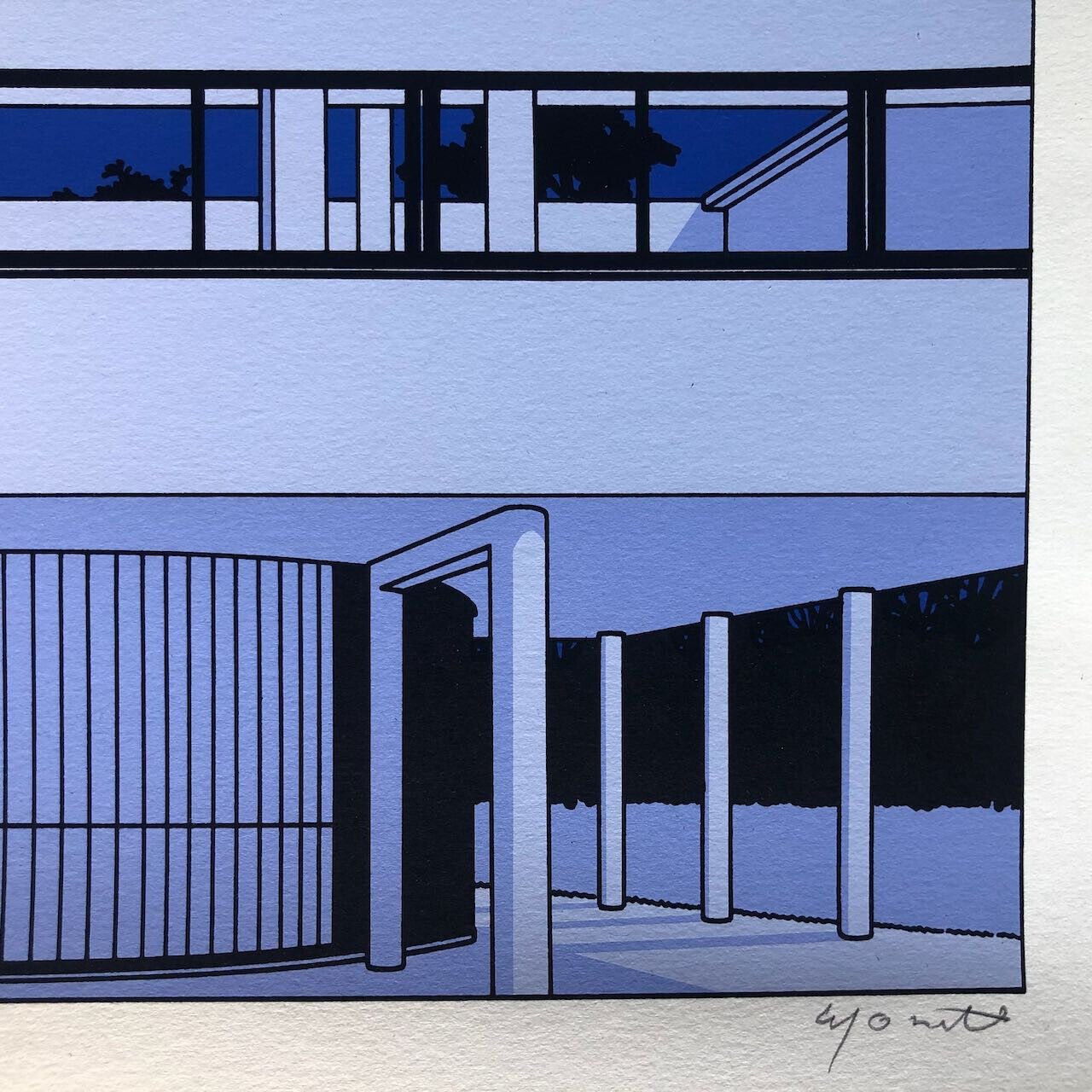 Jean-Pierre Lyonnet — La Villa Savoye — Le Corbusier — sérigraphie n°/250 signée