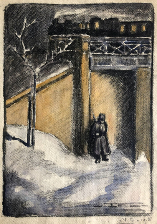 Thomas Cantrell Dugdale — GVC — dessin au pastel monogrammé, titré et daté 1915.