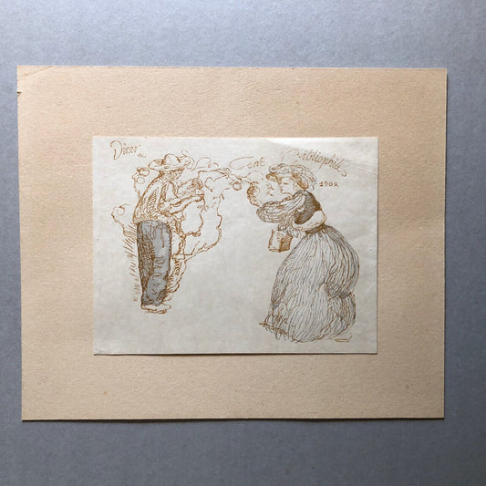 Maurice Delcourt — dîner des Cent bibliophiles — lithographie sur japon — 1902