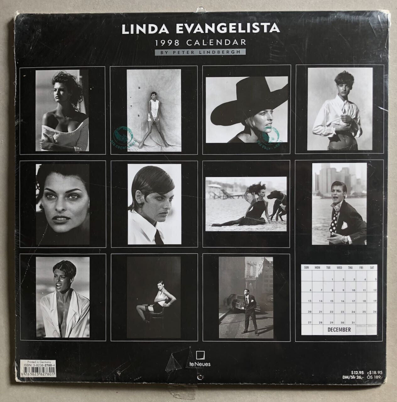 Peter Lindbergh — Calendrier Linda Evangelista — sous blister — Te Neues — 1998.
