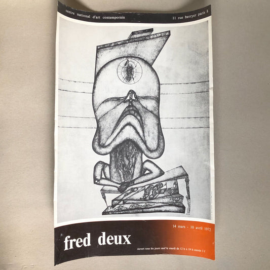 Fred Deux — affiche d'exposition au Centre National d'Art Contemporain — 1972.