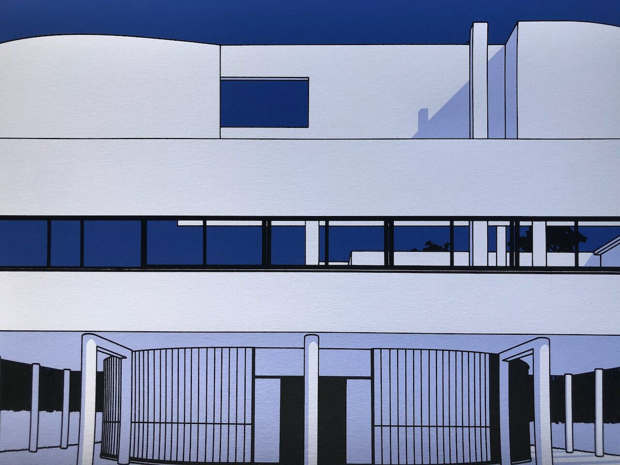 Jean-Pierre Lyonnet — La Villa Savoye — Le Corbusier — sérigraphie n°/250 signée