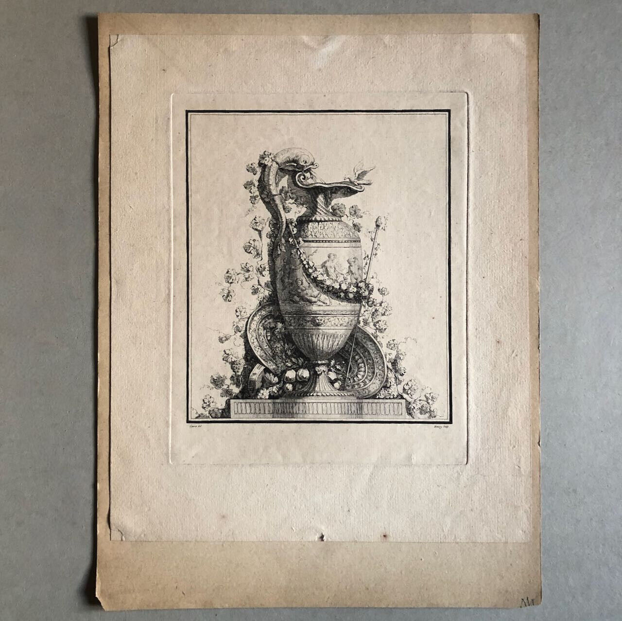 Gilles-Paul Cauvet (1731-1788) — aiguière — eau-forte originale — 30x25 — 1777.