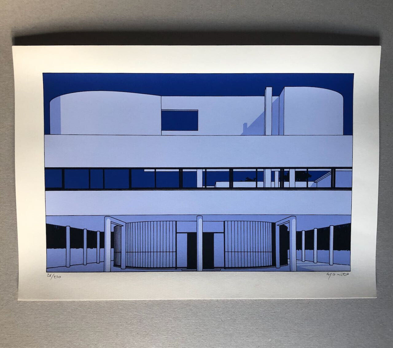 Jean-Pierre Lyonnet — La Villa Savoye — Le Corbusier — sérigraphie n°/250 signée