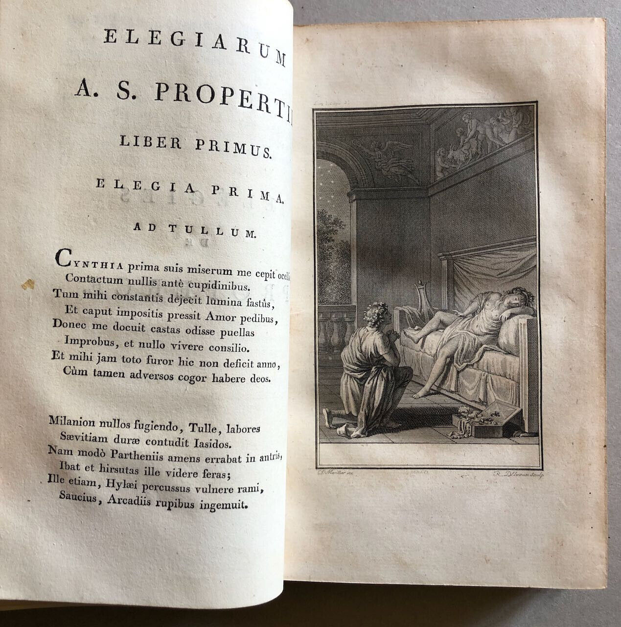 Properce, Delongchamps — Élégies — ex. sur vélin - gravures avt la lettre — 1802