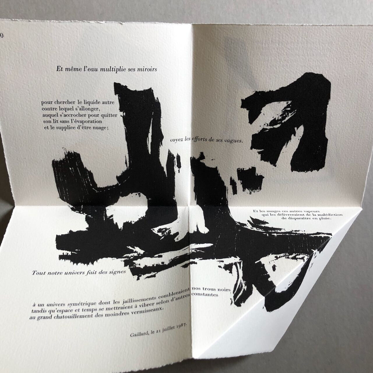 Michel Butor & Guido Llinas — Ailes — envoi autographe — Brocéliande — 1987.