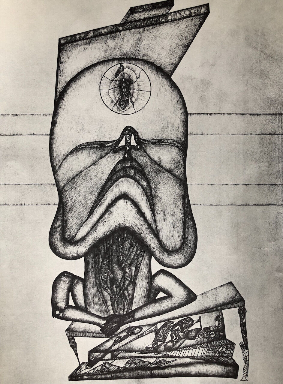 Fred Deux — affiche d'exposition au Centre National d'Art Contemporain — 1972.