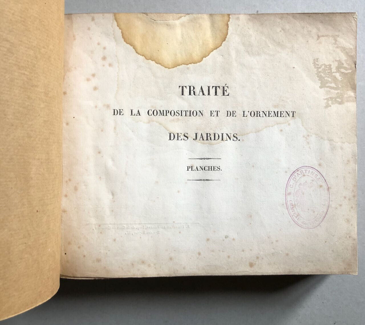 P. Boitard — Traité de la composition des jardins — Atlas seul — 160 pl. — 1839