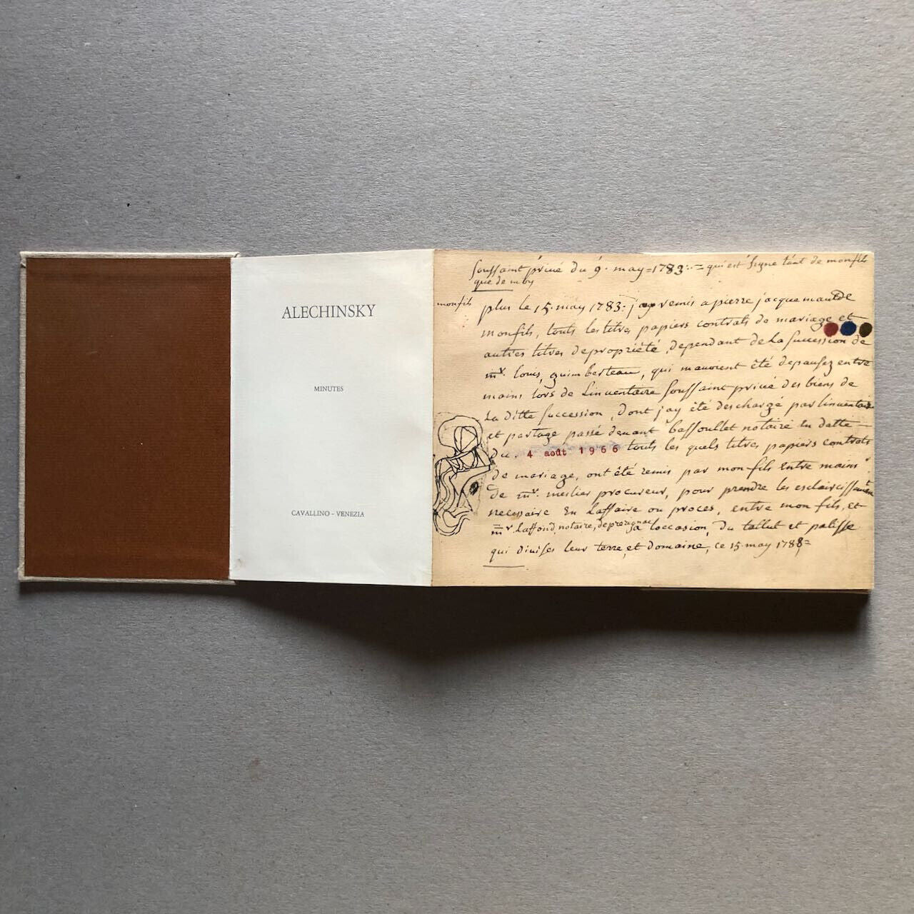 Pierre Alechinsky — Minutes — Leporello 1,80 m. — Edizioni del Cavallino — 1967.