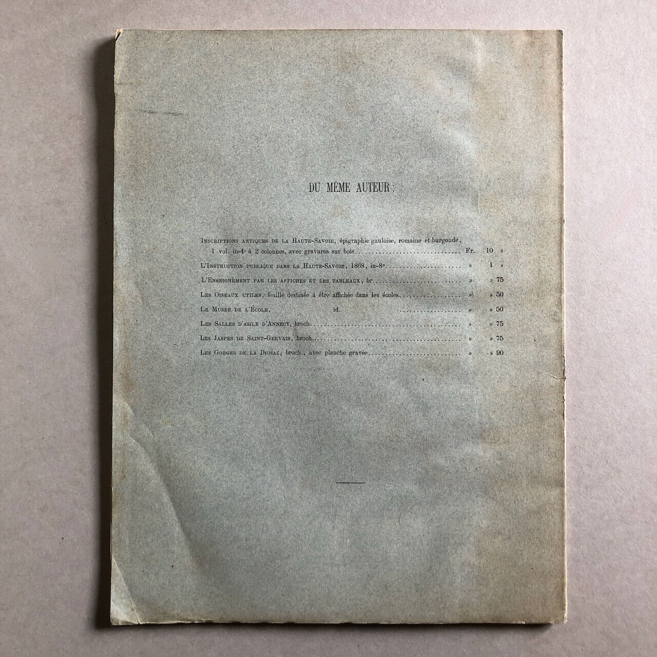 Louis Revon — La Haute-Savoie avant les Romains — 184 vignettes — Champion 1878