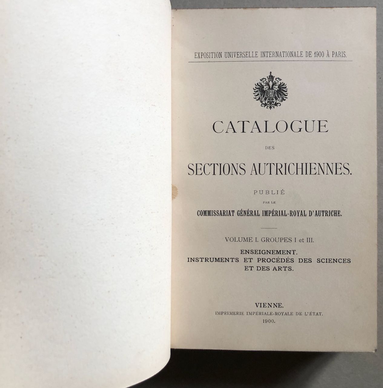Exposition universelle de 1900 à Paris - Catalogue sections autrichiennes — é.o.