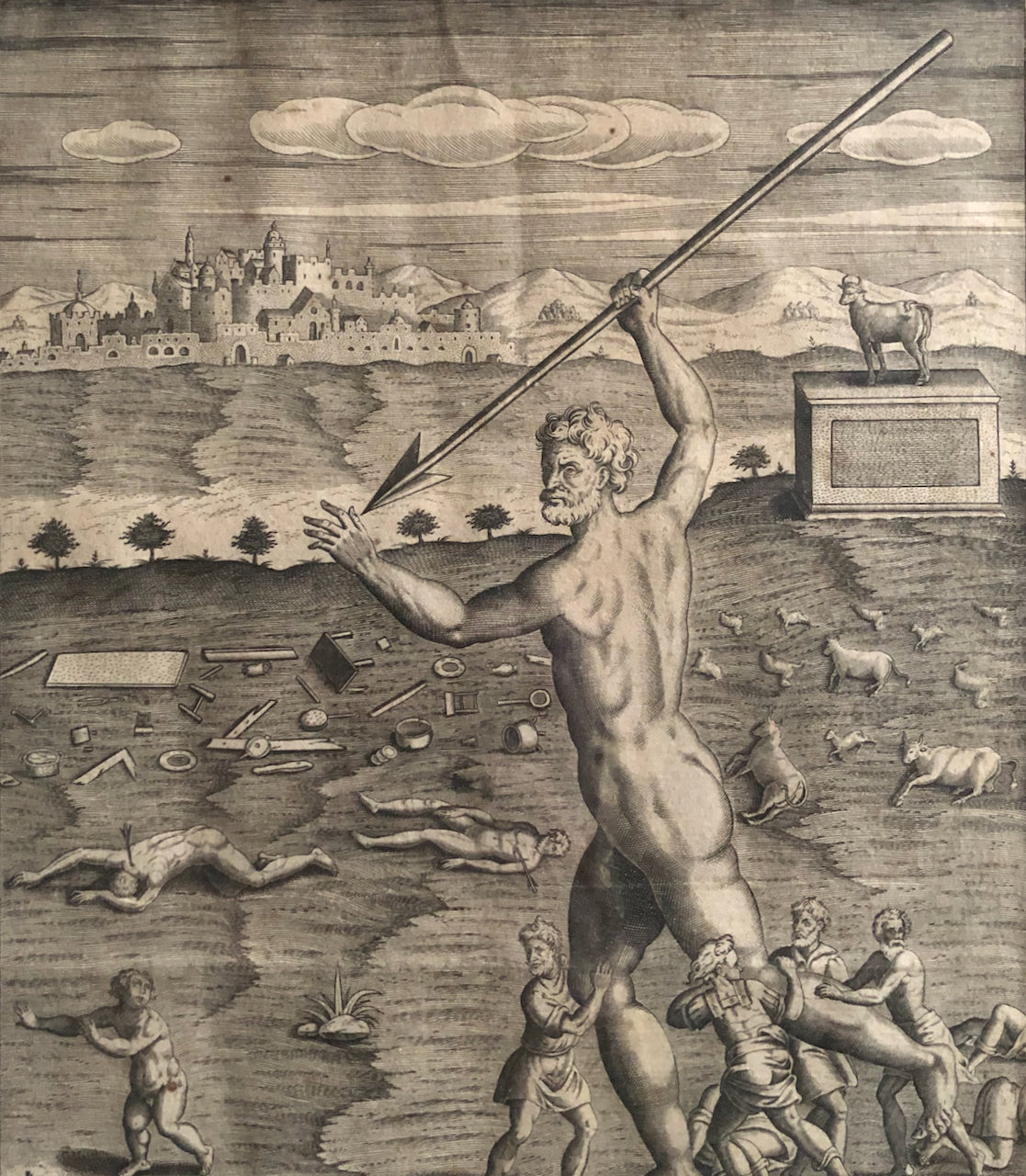 D'après A. Caron — Hercules furieux — gravure en taille douce — 32x20 cm — 1637