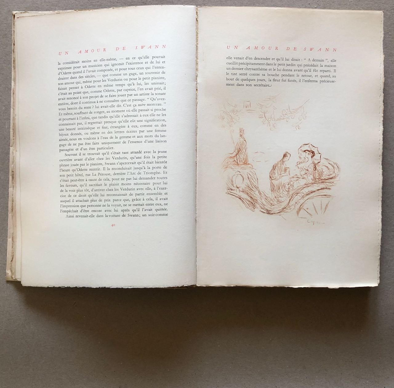 Marcel Proust — Un Amour de Swann — eaux-fortes originales de Pierre Laprade — N