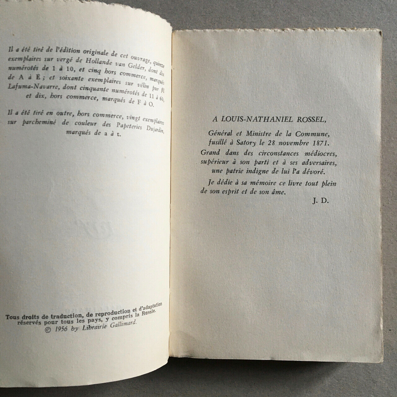 Jean Dutourd —Les Taxis de la Marne — envoi autographe — Gallimard — 1956.