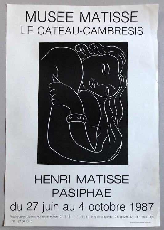 Henri Matisse — Pasiphaé — affiche d'exposition — Musée Matisse — 51 x 35 — 1987