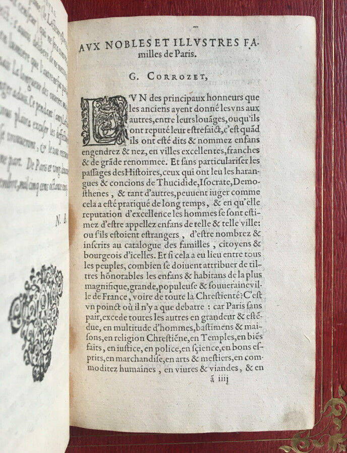G. CORROZET - LES ANTIQUITÉS CHRONIQUES ET SINGULARITÉS DE PARIS - BONFONS 1586