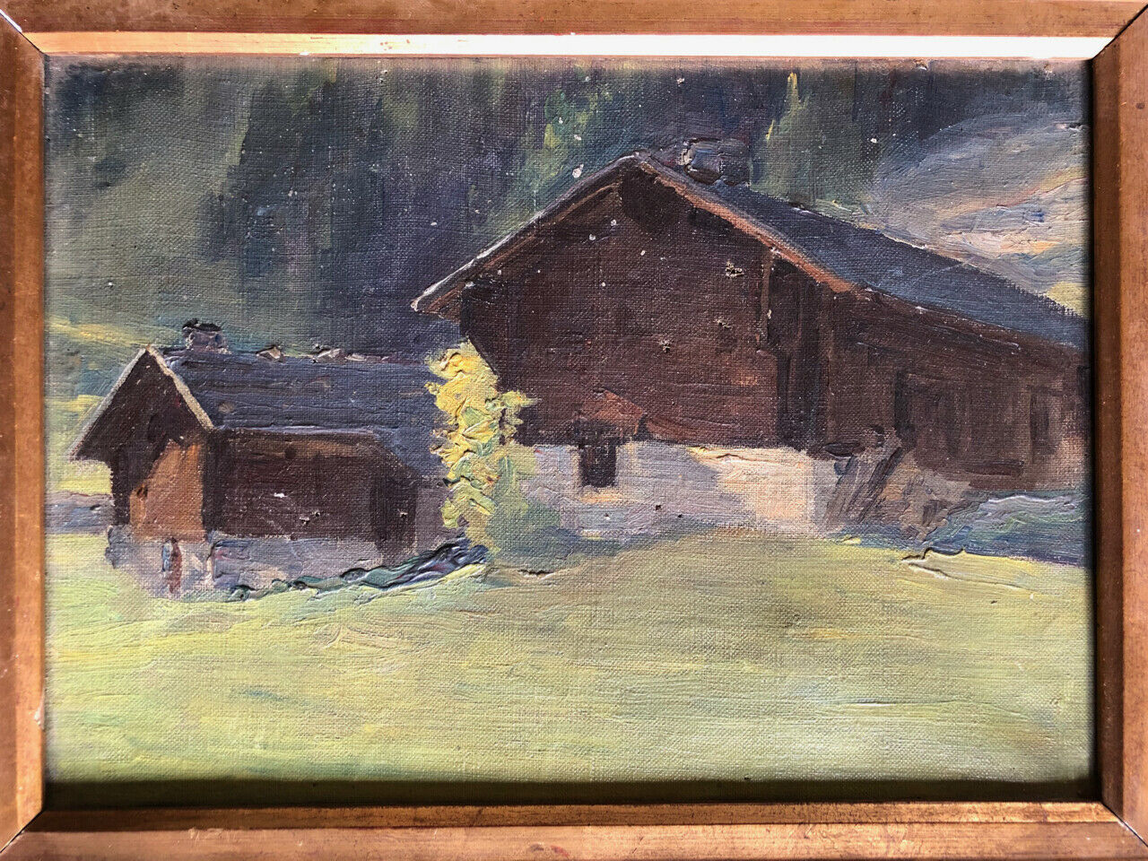 Paysage alpin — huile sur toile — XIXème. — 23 x 32 cm.