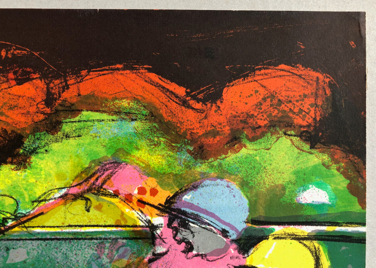 Jordi Bonàs (1937-2017) — Les Trotteurs — Lithographie signée — EA — 54 x 74 cm.