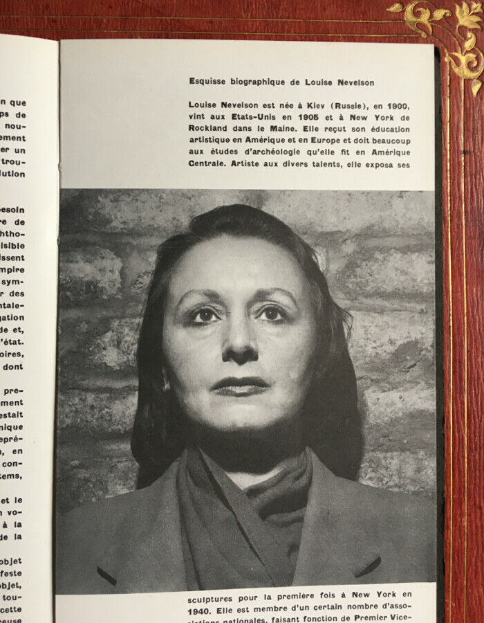 LOUISE NEVELSON - CATALOGUE D'EXPOSITION À LA GALERIE DANIEL CORDIER - 1960.