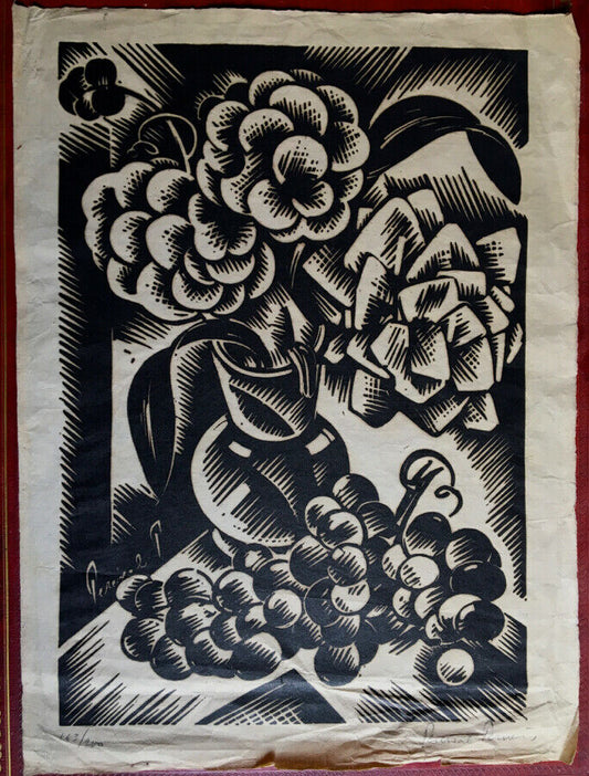 PERCIVAL PERNET (1890-1977) - STILL LIFE - WOOD ENGRAVED SIGNED AND NUMBERED BOTTOM