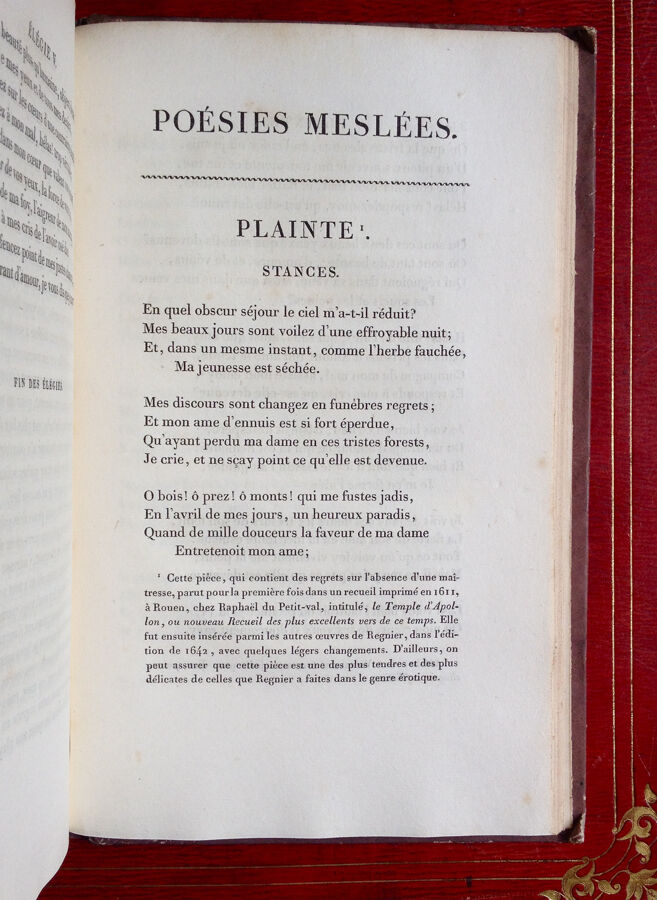 OEUVRES COMPLÈTES DE MATHURIN RÉGNIER, COMMENTAIRE DE BROSSETTE - LEQUIEN - 1822