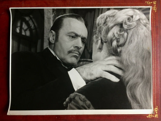 Voinquel — Martine Carol & Charles Boyer in 'Nana' — 39 x 29.5 cm stamp 1955