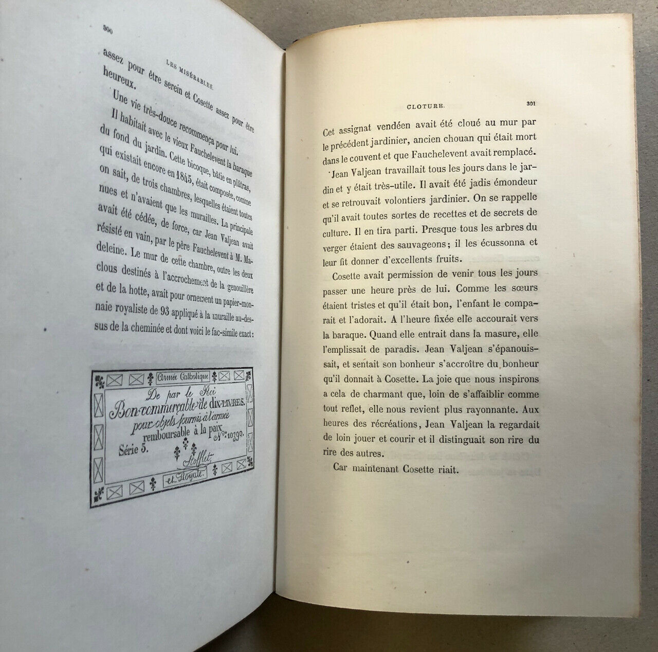 Victor Hugo — Les Misérables — édition originale — 10 vol. — Pagnerre — 1862.