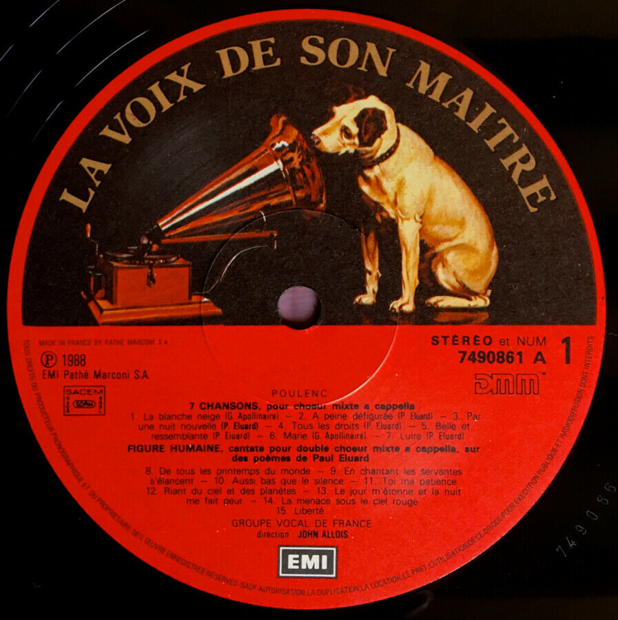 POULENC - SNOW EVENING - VOCAL GROUP OF FRANCE - JOHN ALLDIS - RARE 33RPM LP