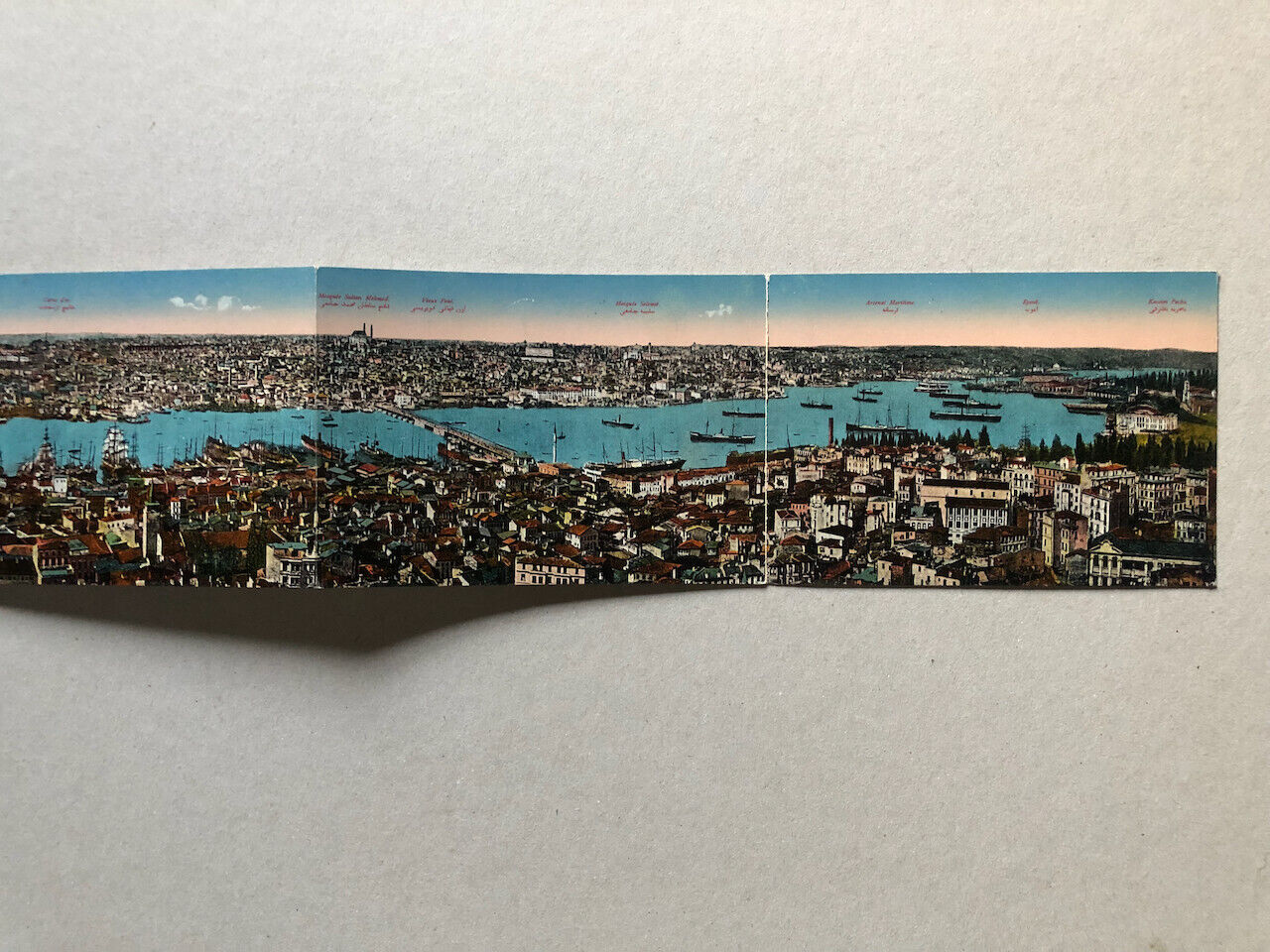 CPA — Souvenir de Constantinople — accordéon de 8 CPA — panorama Istanbul — 1920