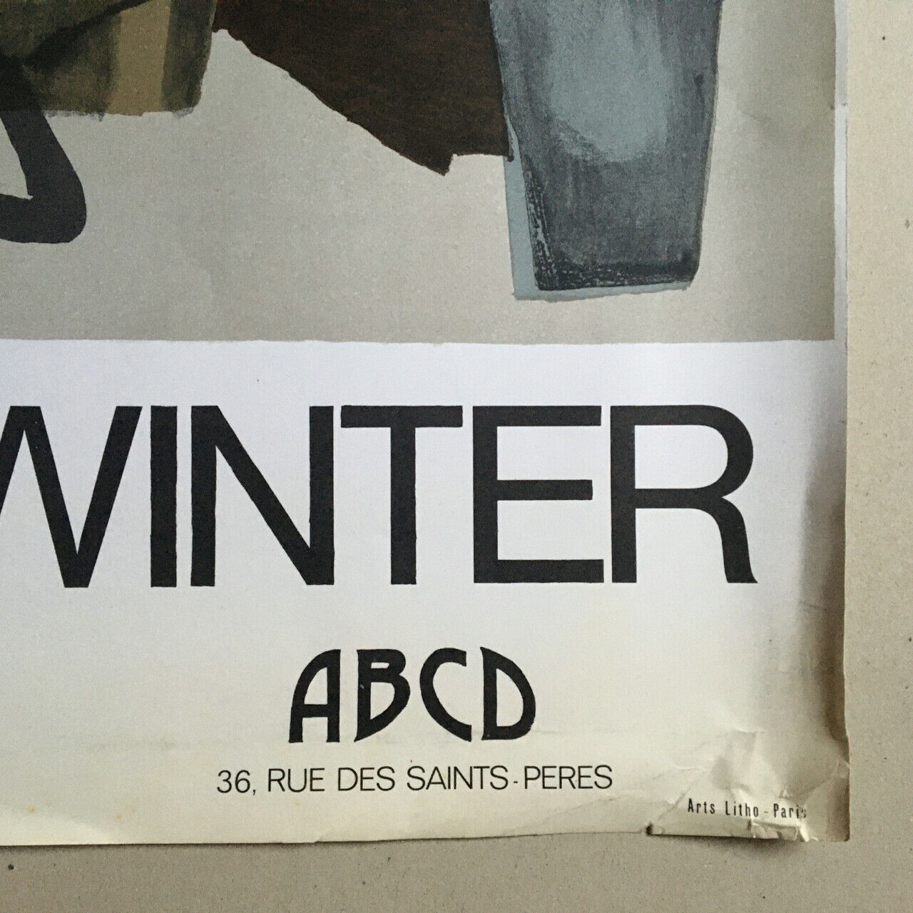 Fritz Winter — Affiche d'exposition à la galerie ABCD — 50 x 84,5 cm — 1975