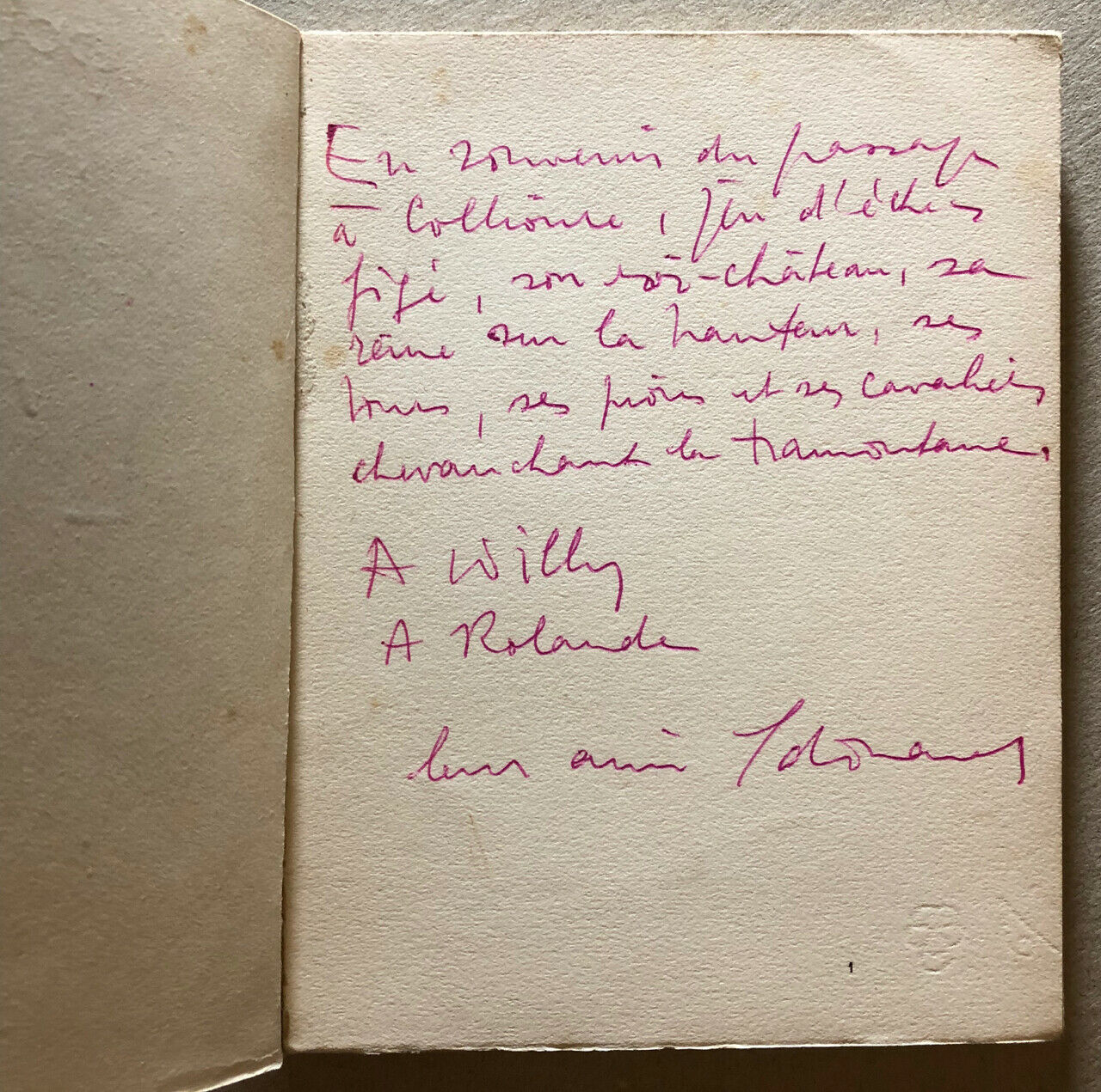 Édouard Loeb — L'Île — envoi autographe à Willy Mucha — Les Pas perdus — 1951.