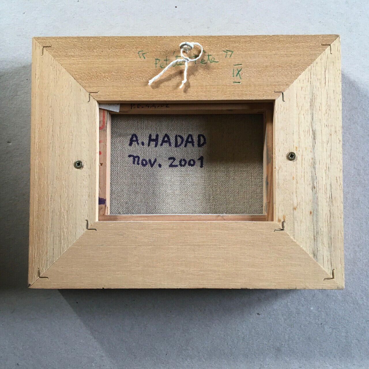 Abraham Hadad — Petite Tête IX — oil on canvas signed, titled & dated — 2001.